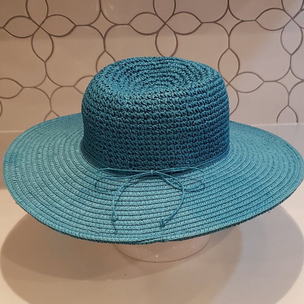 Cappelli Turquoise Blue Straw Sun Hat